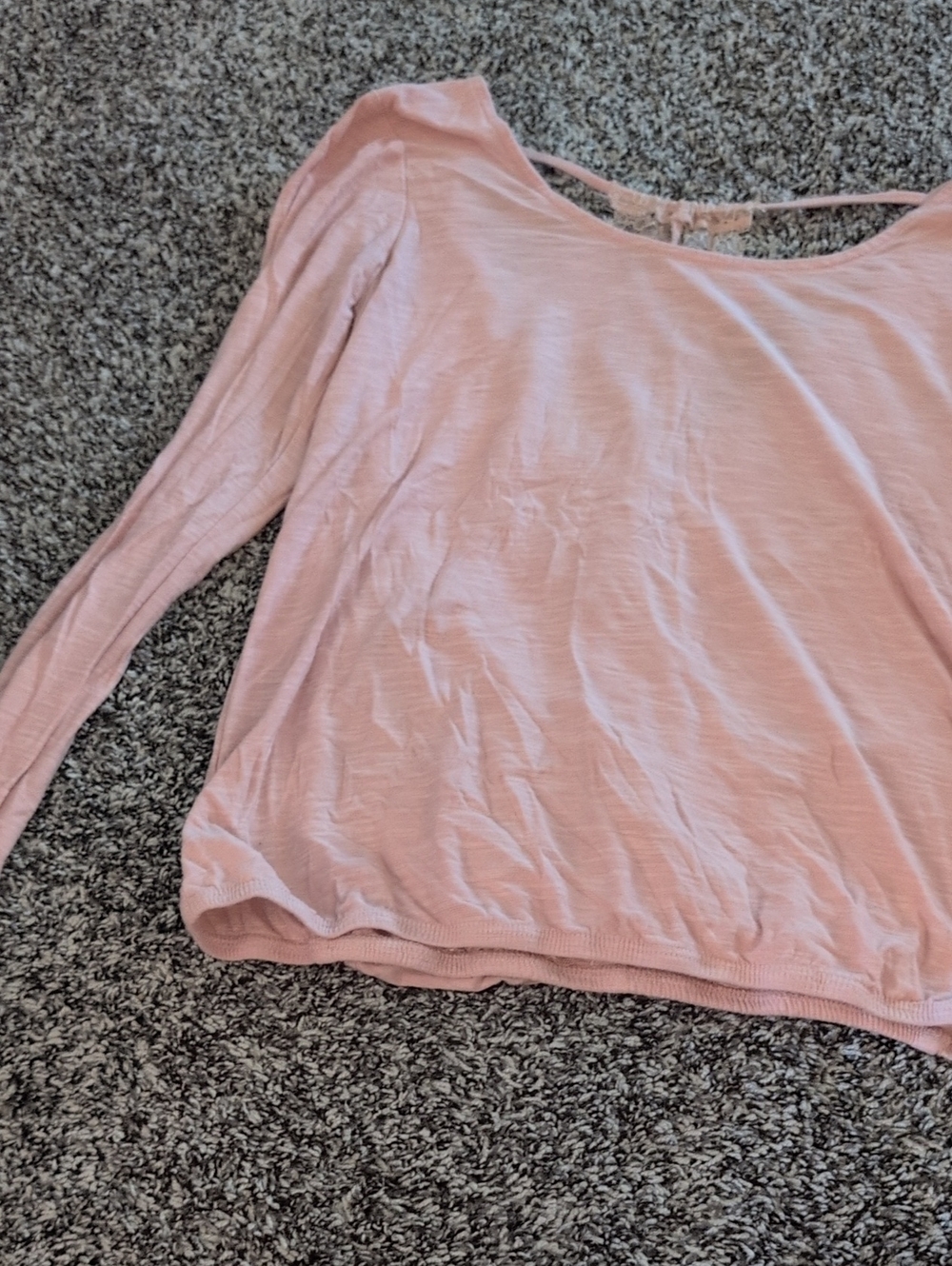 Light Pink Women's Long-Sleeve Scoop Neck Top